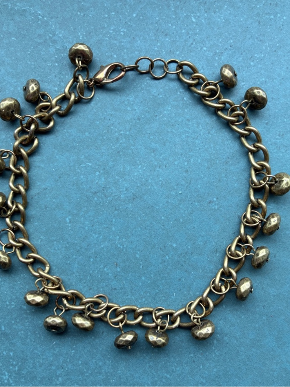 Weathered Gold Tone Bollywood Anklet - Women Jewelry